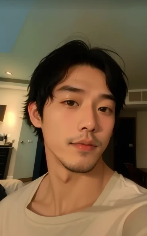There is a man in a shirt taking a selfie., guapo Chad Chin, Rick Dai, Gregg Araki, 2 7 years old, Steven Jung, Cara afeitada limpia, Cara ancha afeitada limpia, 2 8 years old, Kousuke Oono, Michael Okuda, asian man, Ruben Wu, Ramil Sunga
