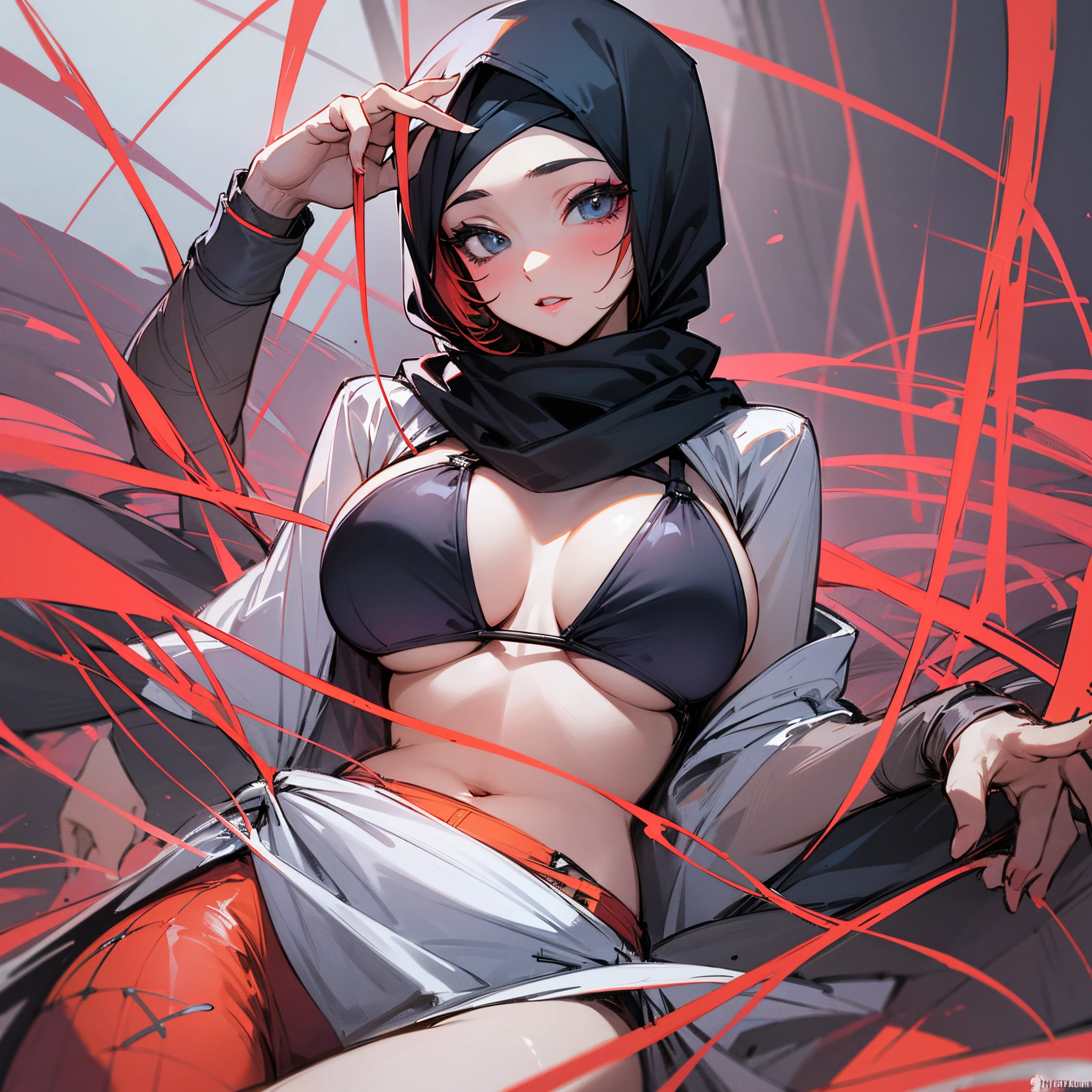 image of Hijabi girl in bikini with big boobs --auto --s2