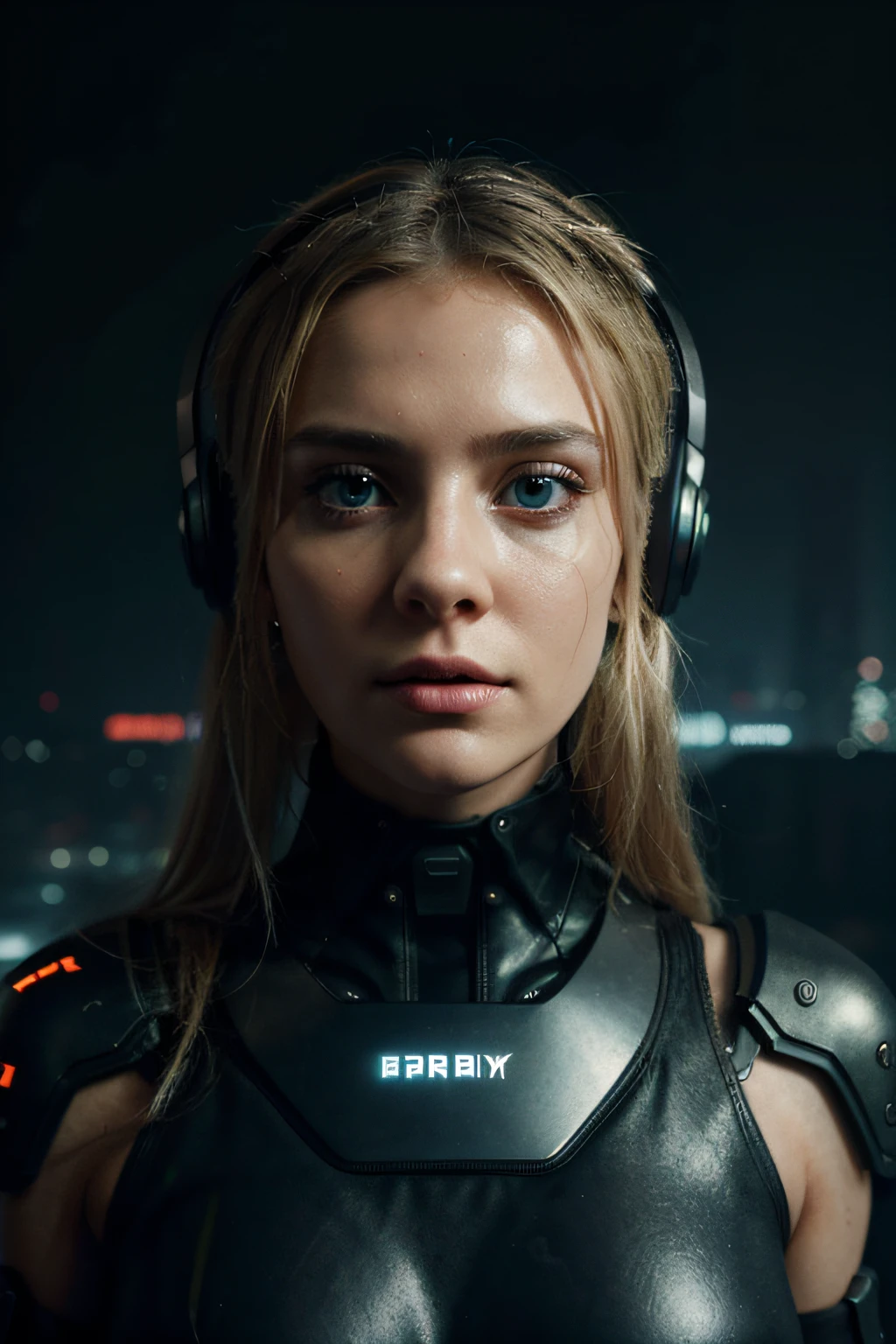 Imagine a highly intricate and specific visual narrative set in a dystopian future. Within the dimly lit, cyberpunk cityscape, a super realistic, stunning blonde woman dons cutting-edge headphones, fully immersed in a virtual reality environment. Her flawless features are meticulously crafted to display an unmistakable expression of sheer appall and genuine fear.
The high saturation intensifies the futuristic atmosphere, casting neon lights on sleek surfaces and holographic displays. The woman's face, framed by her tousled blonde hair, portrays a mix of astonishment, wide-eyed fear, and appalled shock as she encounters an unexpected and unsettling scenario within the virtual realm. Shadows and light play upon her face, emphasizing the complexity of her emotions.
Amid the cyberpunk backdrop, hovering drones capture the moment, projecting it across digital billboards that dominate the skyline. The audio experience from her high-end headphones is filled with a blend of eerie sounds, adding another layer to the immersive atmosphere.
This hyper-detailed scene not only invites viewers to explore a dystopian future but ensures that the woman's face expresses a palpable sense of appall and fear, creating a thought-provoking and emotionally charged visual experience.