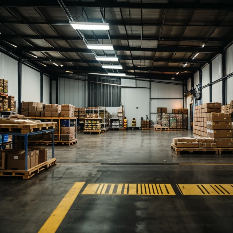 Warehouse with robots
