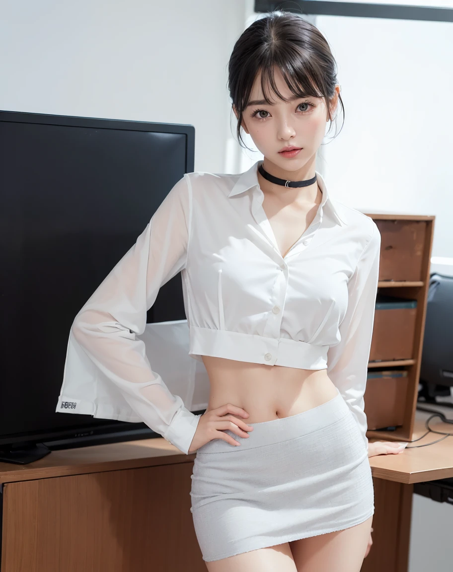 realistic, high resolution, 2 girls, korean, white shirt, tight hip skirt, thick thighs, wet body