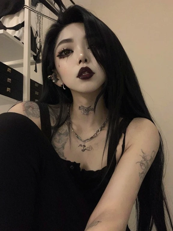 Asian, Japanese with black hair, slanted eyes, Youngh