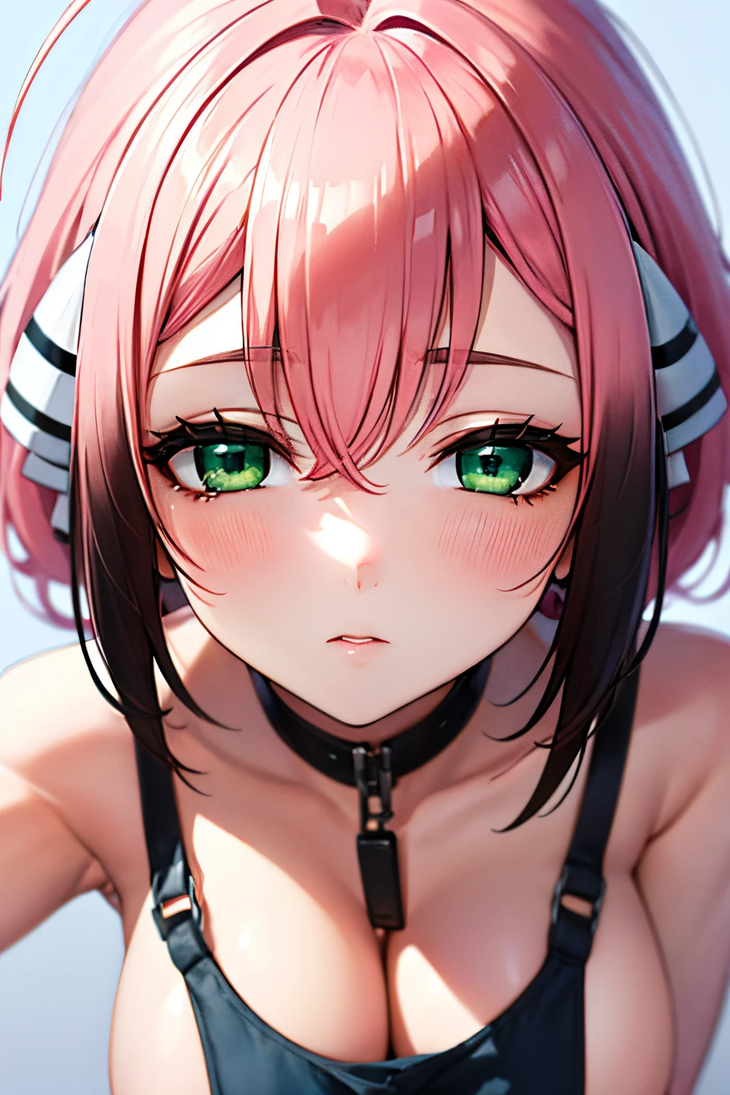 ikaros, ahoge, pink hair, gradient hair, (green eyes:1.5), hair between eyes, low twintails, multicolored hair, pink hair, sidelocks, twintails, (masterpiece), delicate, extremely detailed, (watercolor), blooming, illustration, (1girl:1.4), (solo:1.2), (beautiful eyes, shiny eyes, pink eyes, half-closed eyes), (fluffy hair), photography, Studio Quality, Fisheye Lens, (best quality, glowing light, blushed, glistening, shiny skin, ultra detailed), (apron, naked apron, big natural breasts, seductive pose, breast. boobs, whole body), sexy, (detailed background, complex background, blue sky, angels, heaven), (perfect face, detailed face, detailed eyes,perfect hands,perfect fingers), cowboy shot, ((8k wallpaper))