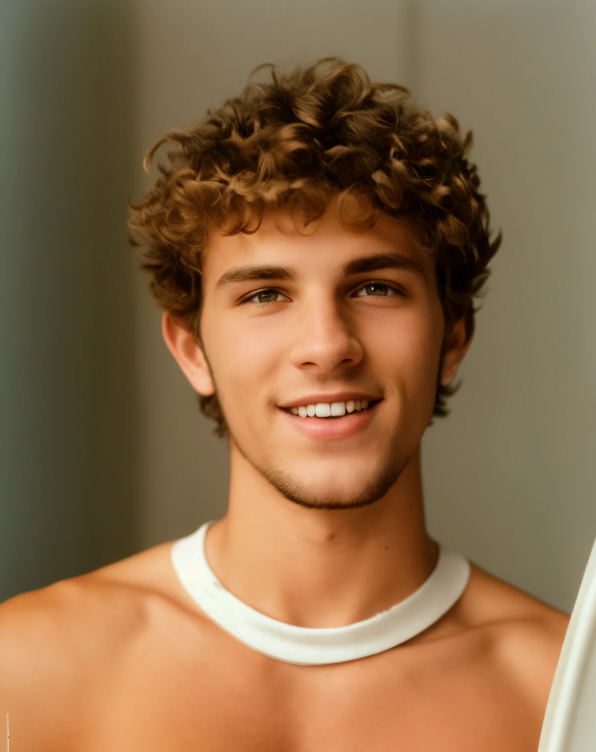 there  a man that  holding a white frisbee, around 1 9 years old, taken in the mid 2000s, taken in the late 2000s, brandon, adam narozanski, christian dimitrov, he has short curly brown hair, caio santos, avatar image, 2 0 0 0's photo, shabab alizadeh