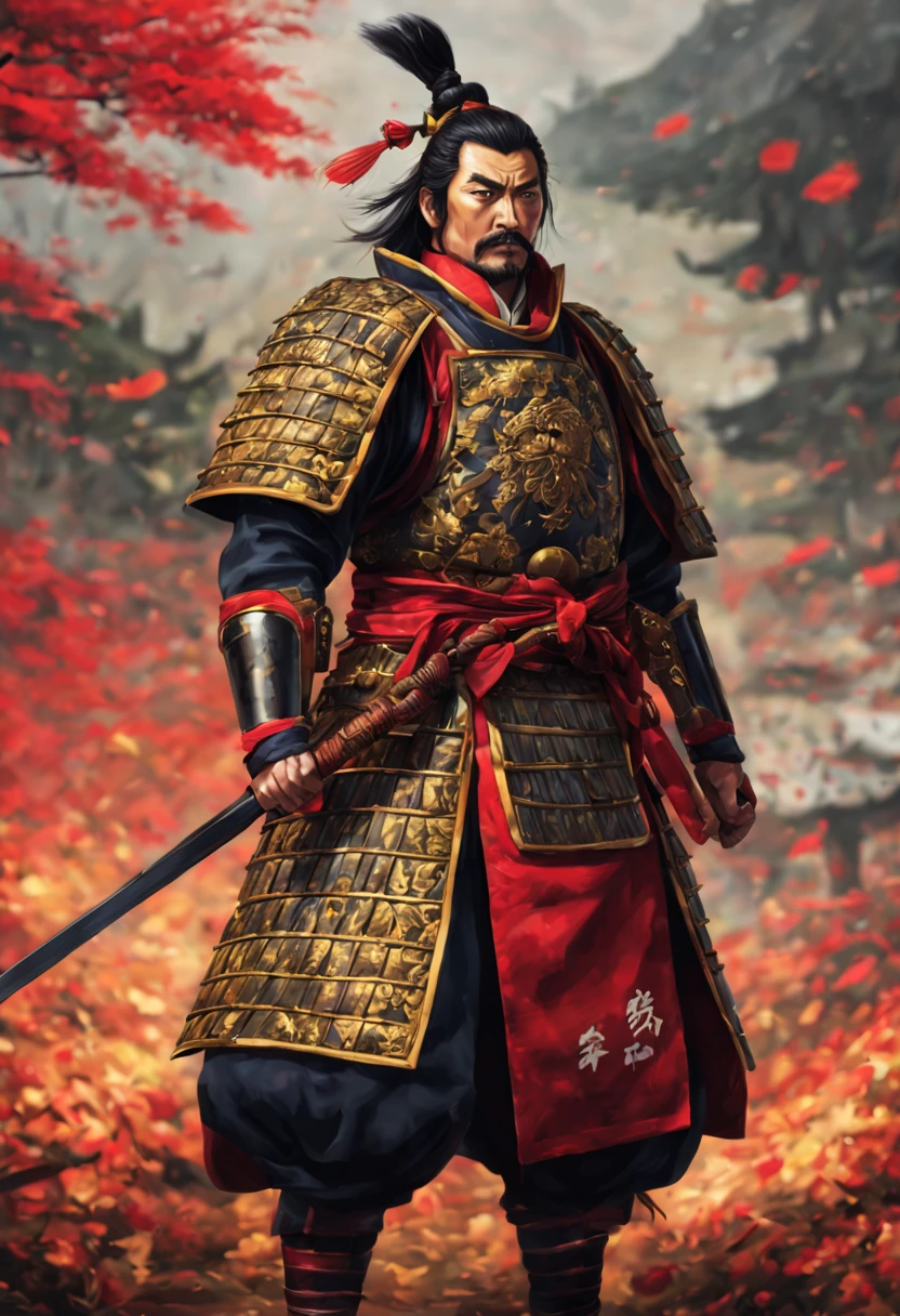 battle field,Warlord Oda Nobunaga,Art style,Best Quality,