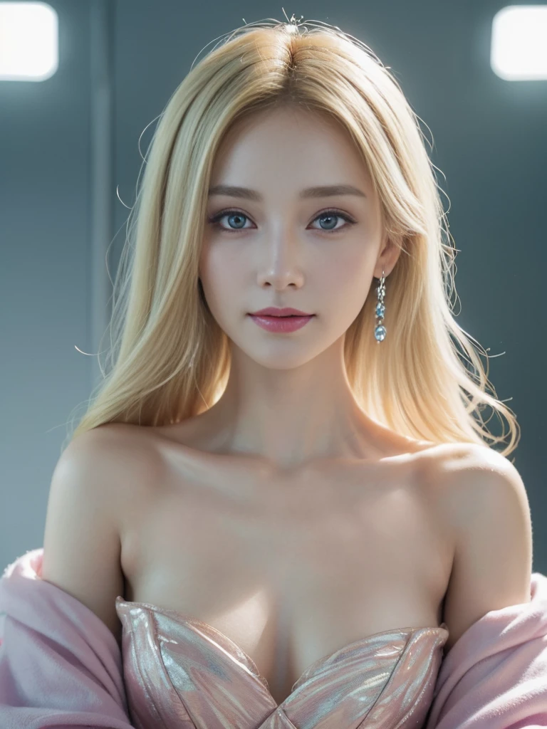 blond hair blue eyes,tmasterpiece,Highest image quality,super detailing,beauitful face,Skin glows, Enchanted smile,(beautidful eyes:1.1), Best quality at best, (Detailed lighting:1.2), (Beautiful and detailed light:1.3), Off-the-shoulder clothing, deep understanding, Naked breast beauty complicated, digitial painting, smooth private parts, Focus sharp, The end of the world, Epic reality, (HighDynamicRange:1.4), (pastel colour:1.4), The end of the world, giving up, com cores neutras, natta,Screen space refraction, (Complicated details, ultra - detailed:1.3), art stations, Cinema lenses, vignet, the complex background, buliding(NSFW:1.7)advanced。