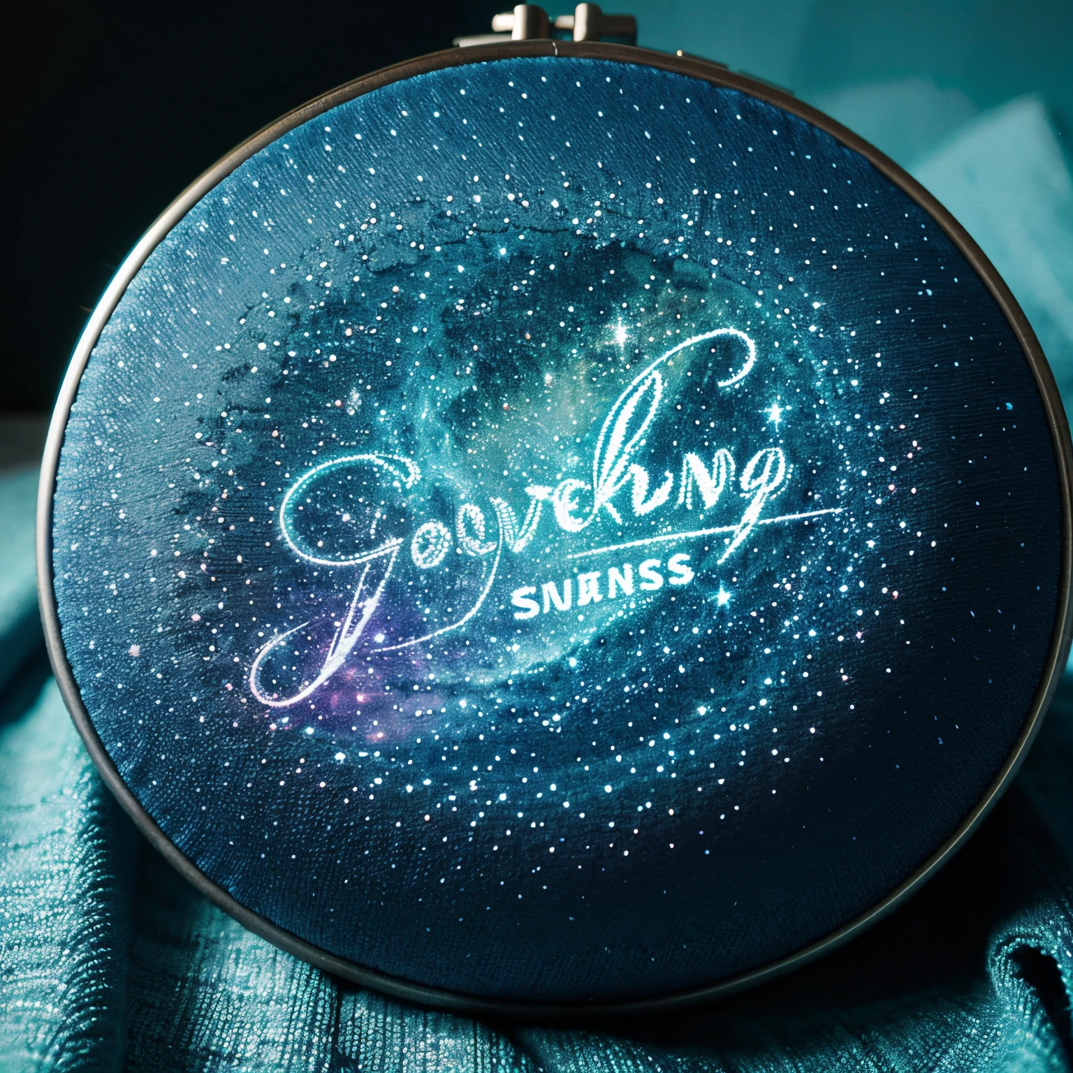 Disney stitch with the name Zoe on it, colors like the galaxy with aqua colors