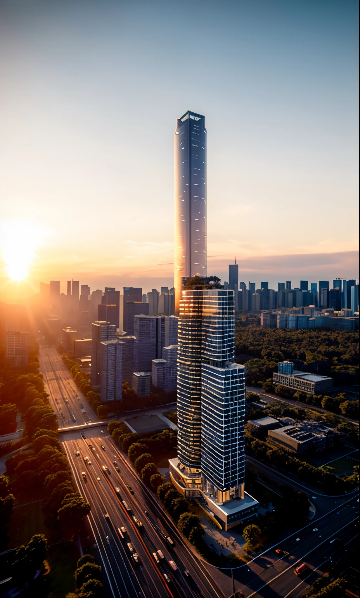 archiaerialview, sunset, line, architecture, building