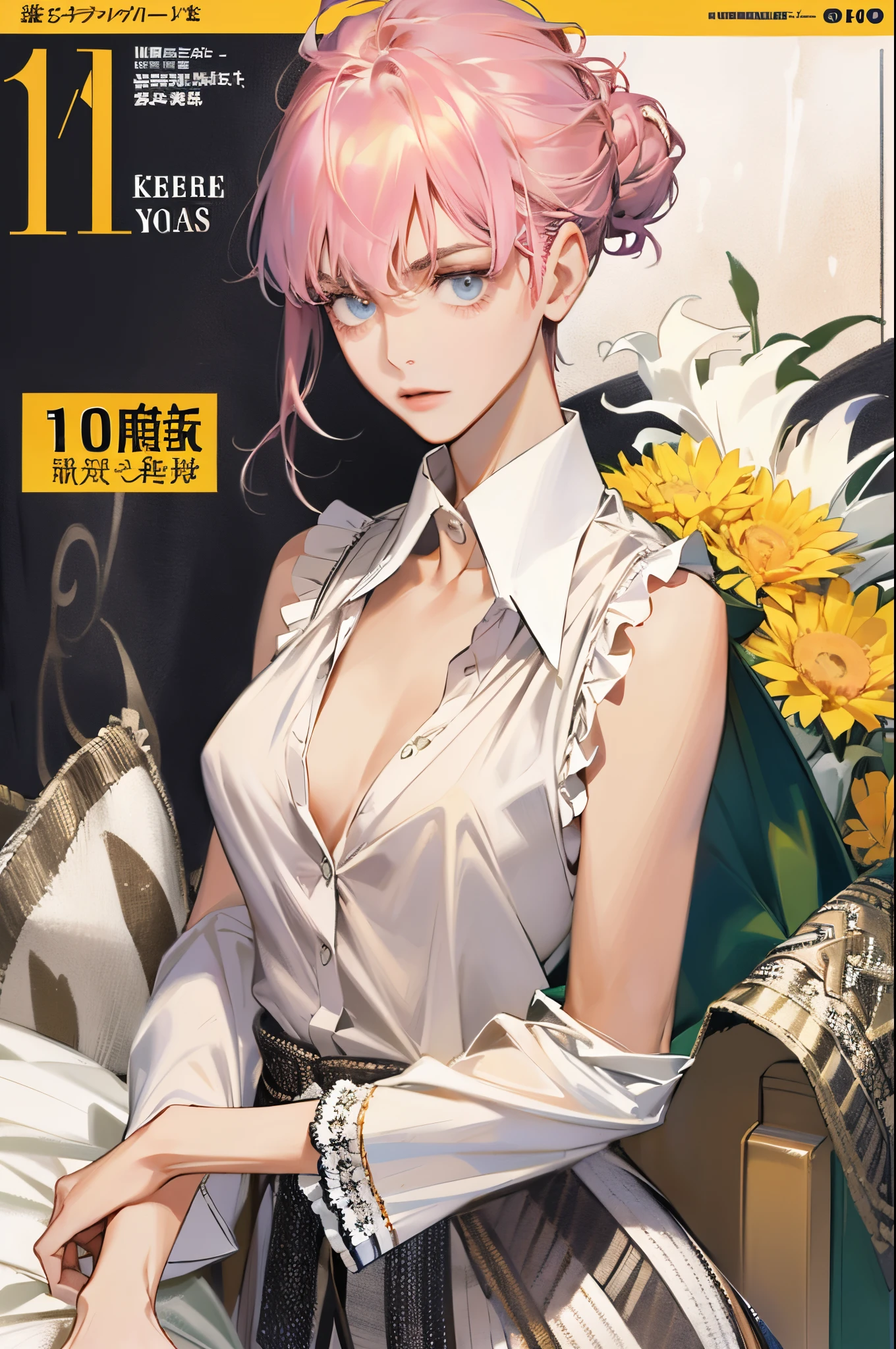 (Colorful magazine cover with lots of text),(closeup cleavage:1.2),pyjamas, 1个Giant Breast Girl,Grab it with your handom and:1.5),(kisses:1.2),(A ten-year-old boy:1.4),(hugs),(1 boy:1.6),{26 year old,Lactating women},Drunken eyes,Side Chest,Opening,disproportionate, The stands up,(perspiring:1.2),((Sleeveless, Low collar , Open neckline:1.3)),,{hair-bun,Lady hairstyle}, (humongous large breast:1.2), (:1.4),Ultra-fine face, Detailed eyes, 二重まぶた,ssmile,