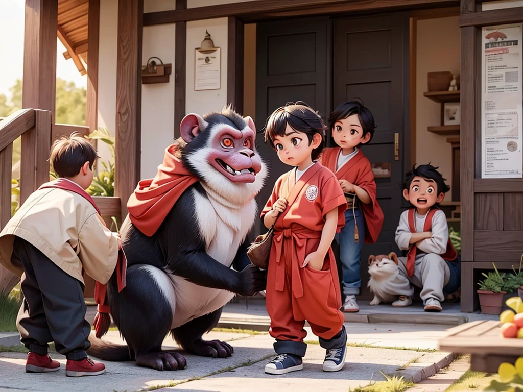Momotaro, monkey, pheasant, dog, demon extermination
