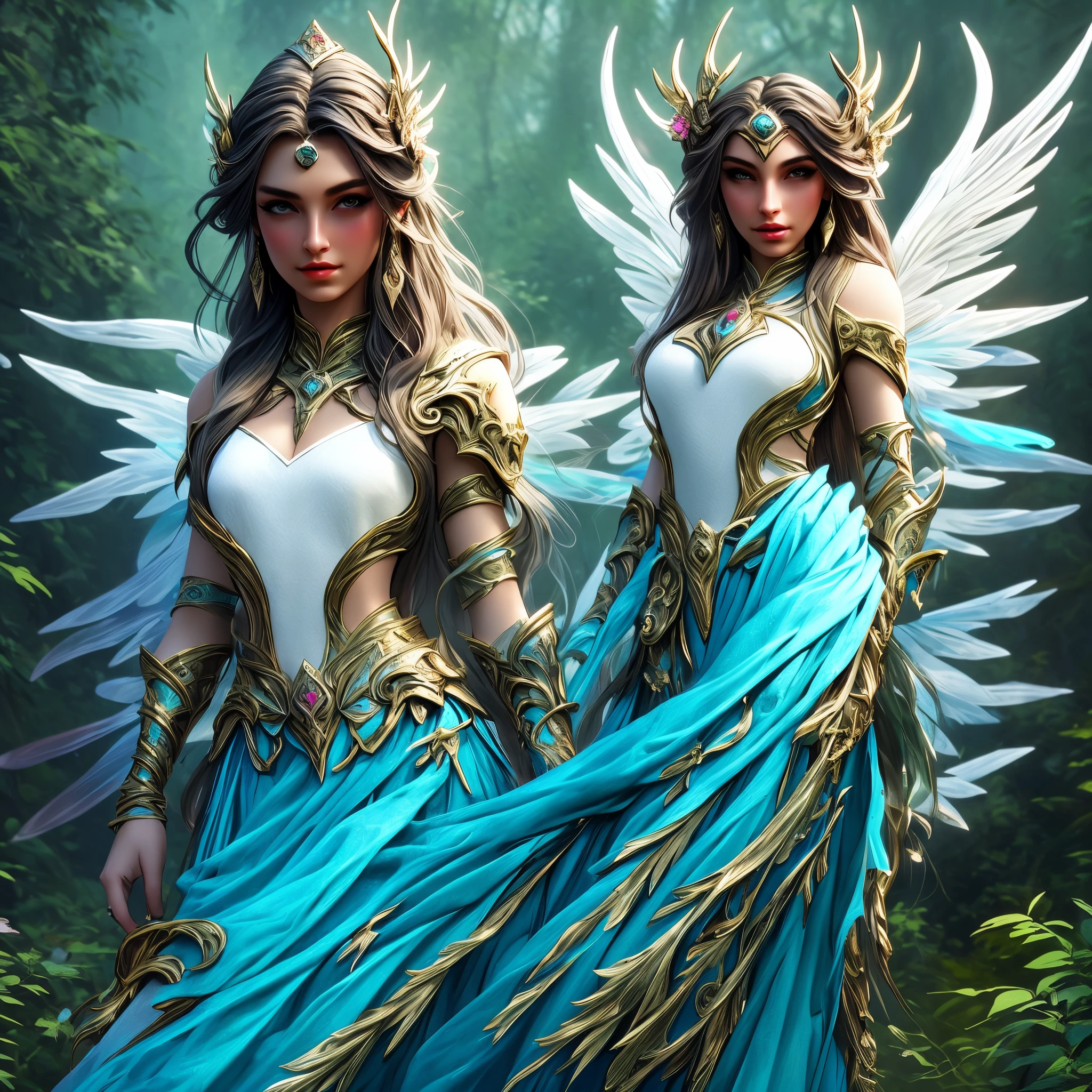 a woman with long hair and wings standing in a forest, beautiful fantasy art, beautiful fantasy art portrait, very beautiful fantasy art, amazing fantasy art, fantasy art style, 4k fantasy art, epic fantasy art style hd, detailed fantasy digital art, digital art fantasy art, detailed fantasy art, colorfull digital fantasy art, fantasy style art, breathtaking fantasy art