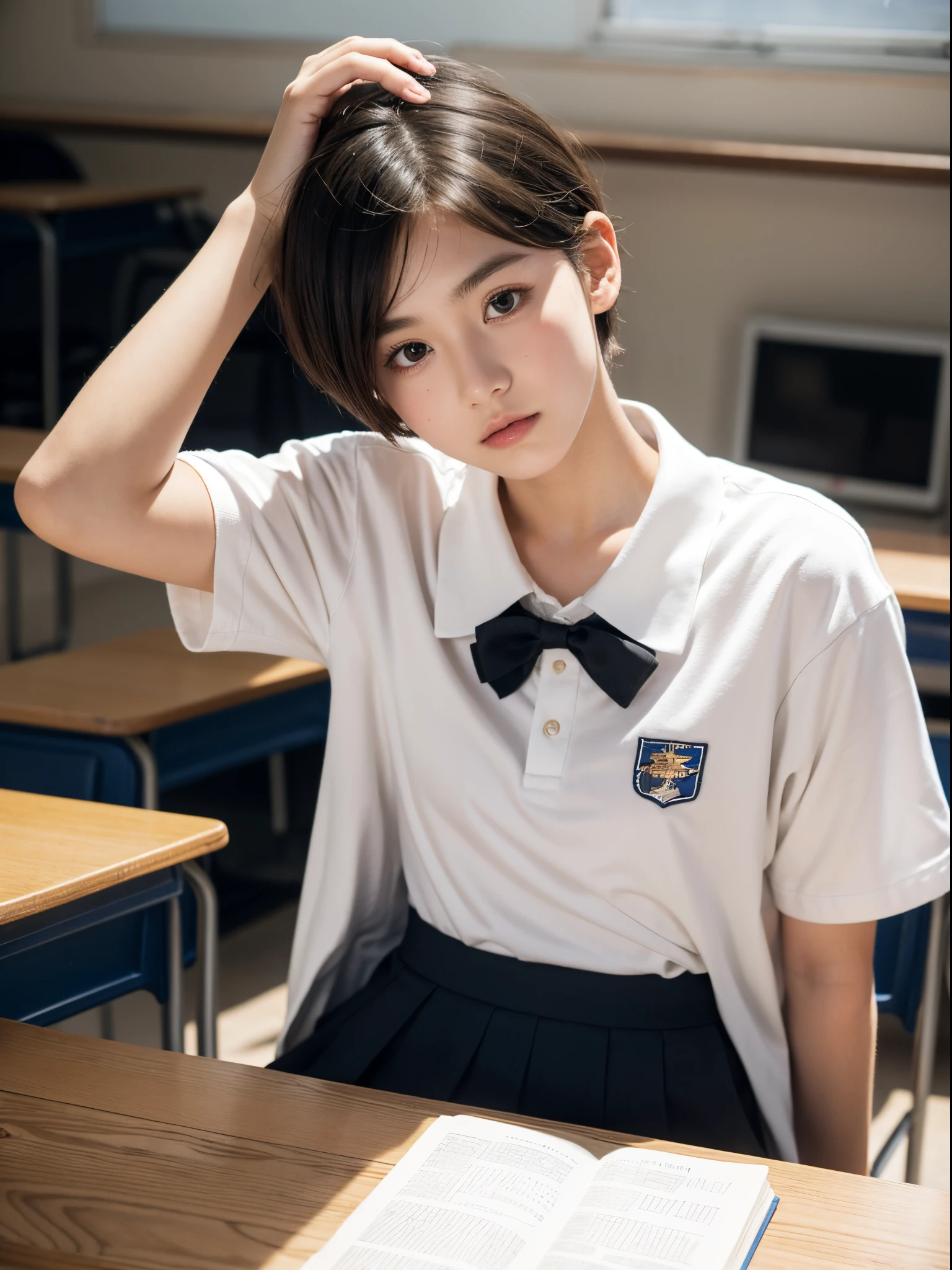 Short-sleeved Japanese school uniform