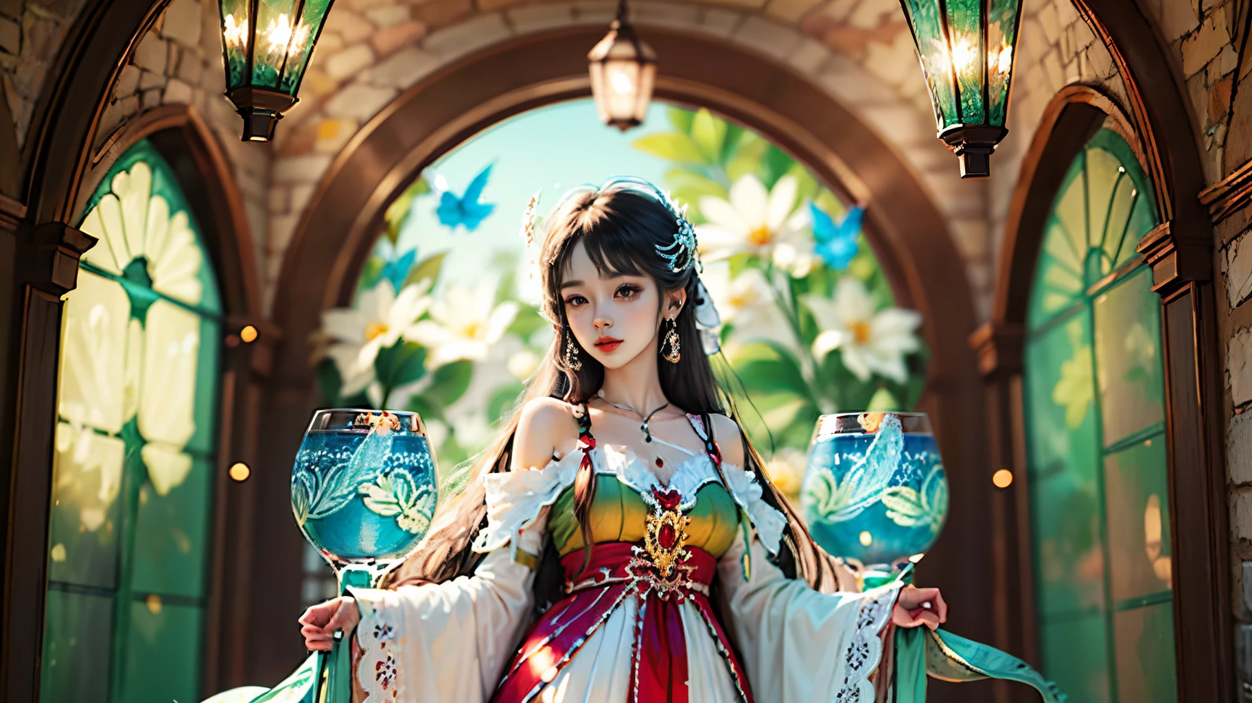 (tmasterpiece,quality,best qualtiy,offcial art,Beauty and aesthetics:1.2),(1girl:1.3),1GIRL BREAK STAINED GLASS ART,colored glass,Lead line,Transparent BREAK bright colors,Complex design,glowing effect,Mental atmosphere fixed character image --auto --s2