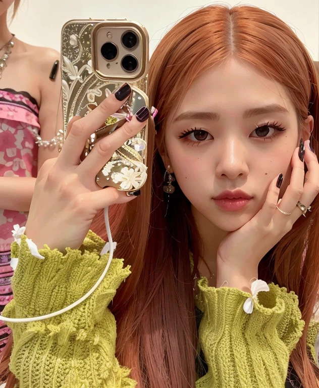 garota araffe com cabelo ruivo segurando um celular e olhando para o telefone, jossi do blackpink, Lalisa Manobal, Retrato de Jossi de Blackpink, tzuyu de duas vezes, Parque Roseanne do Blackpink, Jisoo do Blackpink, Lalisa Manoban do Blackpink, jisoo do blackpink, Jinyoung Canela, 👅 👅, Retrato Jisoo Blackpink