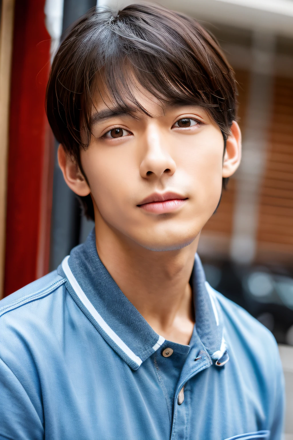 Pretty guy、japanes、Beautiful face、Anxious face、tilting your head、twinks