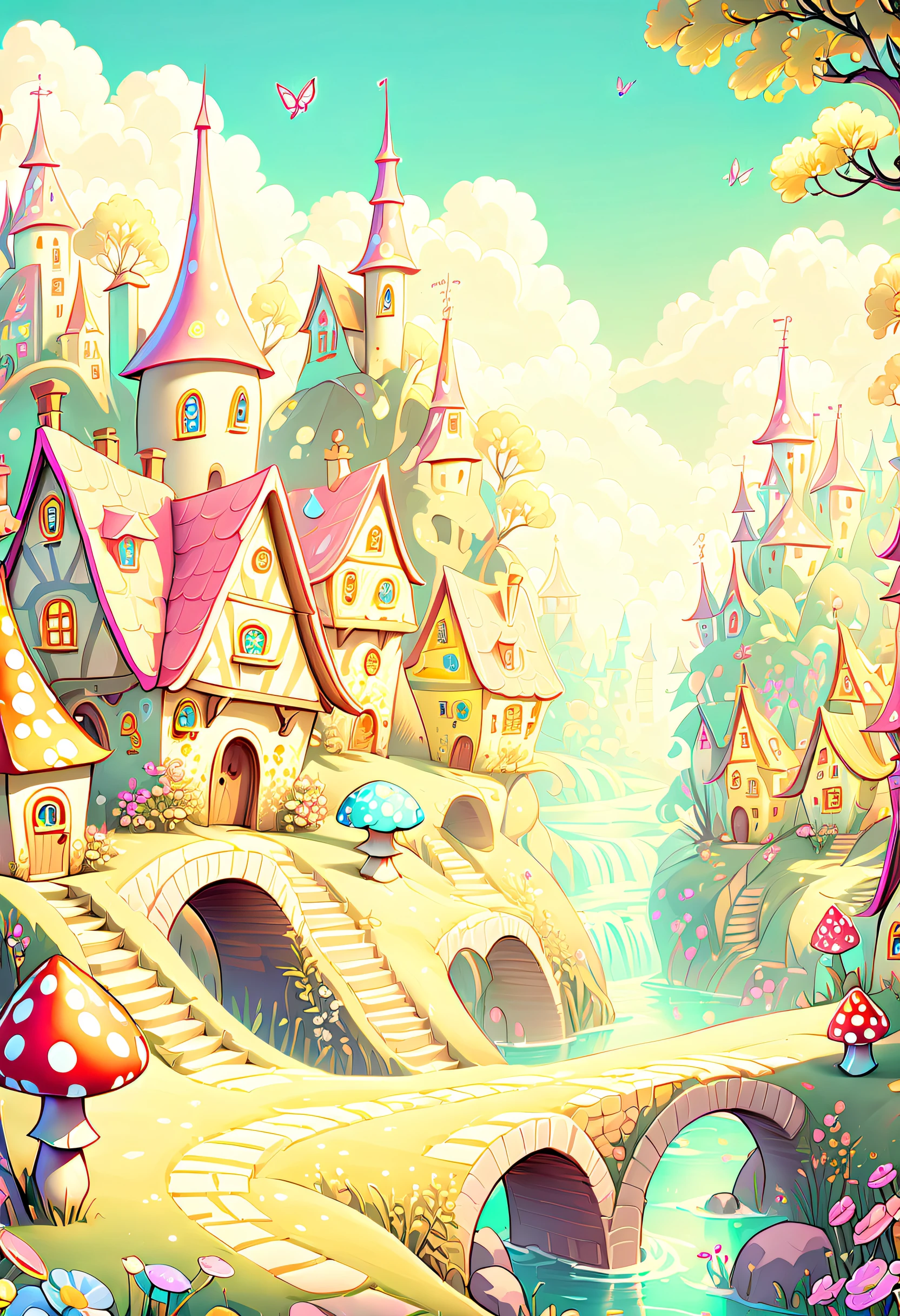 (((Stunning composition featuring a holographic rendered illustration of a cute fairy village:1.3))), Elegantly juxtaposed against the backdrop of the cosmic sky, The fantastic glow of the moon and the vivid colors of the earth, Image with multiple exposure effect, painterly、a picture、Media mix in illustration, Amazing sharpness and unparalleled clarity, Captivating and breathtaking details that look almost unrealisticBreath-taking details that are extremely attractive:1.3))), Brush stroke techniques with exquisite details that are very unrealistic, Stunning brush stroke techniques with exquisite unrealistic details, (((Add gel ink to create dark cyan full color:1.3))), crazy beautiful shine, Add impressive high contrast scenes, Overall amazingly beautiful, Amazingly accurate and elaborate throughout, Overall represents a stunning beautiful visually feminine enchanting watercolor masterpiece, Crazy shine further enhances the otherworldly atmosphere, Proof of the sensibility and delicate technique of a professional artist, (((Unparalleled sharpness and clarity:1.3))), (((Very beautiful detail shine:1.3))), (((Radiosity rendered in stunning 32K resolution:1.3))), (((All captured with sharp focus:1.3))), (((Highest detail quality:1.3))), (((high beauty quality:1.3))),