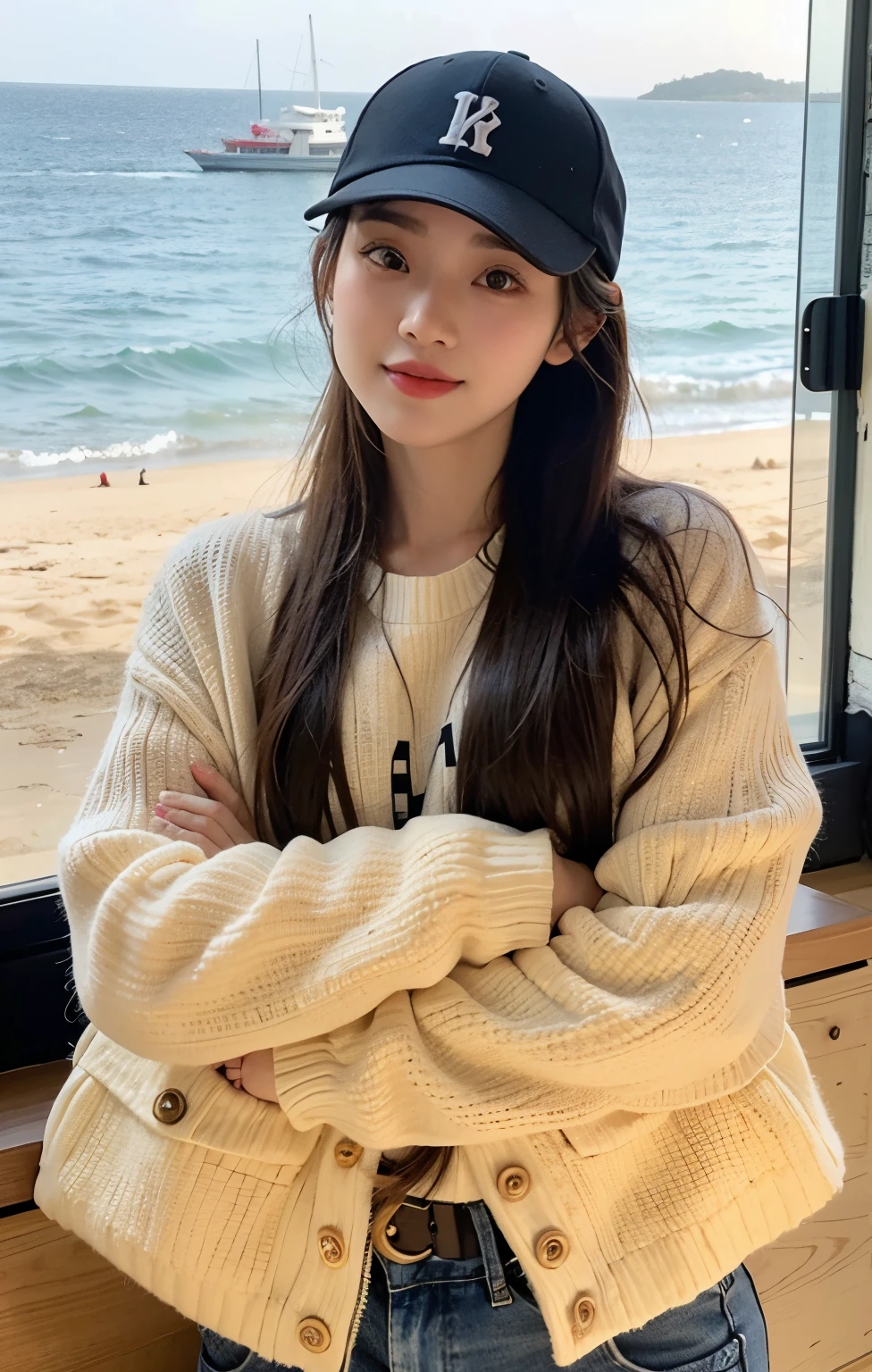 A woman wearing a baseball cap and jeans stands by the window, Bae Xiuzhi, Ziyu was born twice, Parking distance - minutes, Cui Xianhua, lalisa manobal, Lee Ji-eun, lee ji eun, Song Huiqiao, 2 , Jiama Chan, With a straw hat, 2 8 years old old