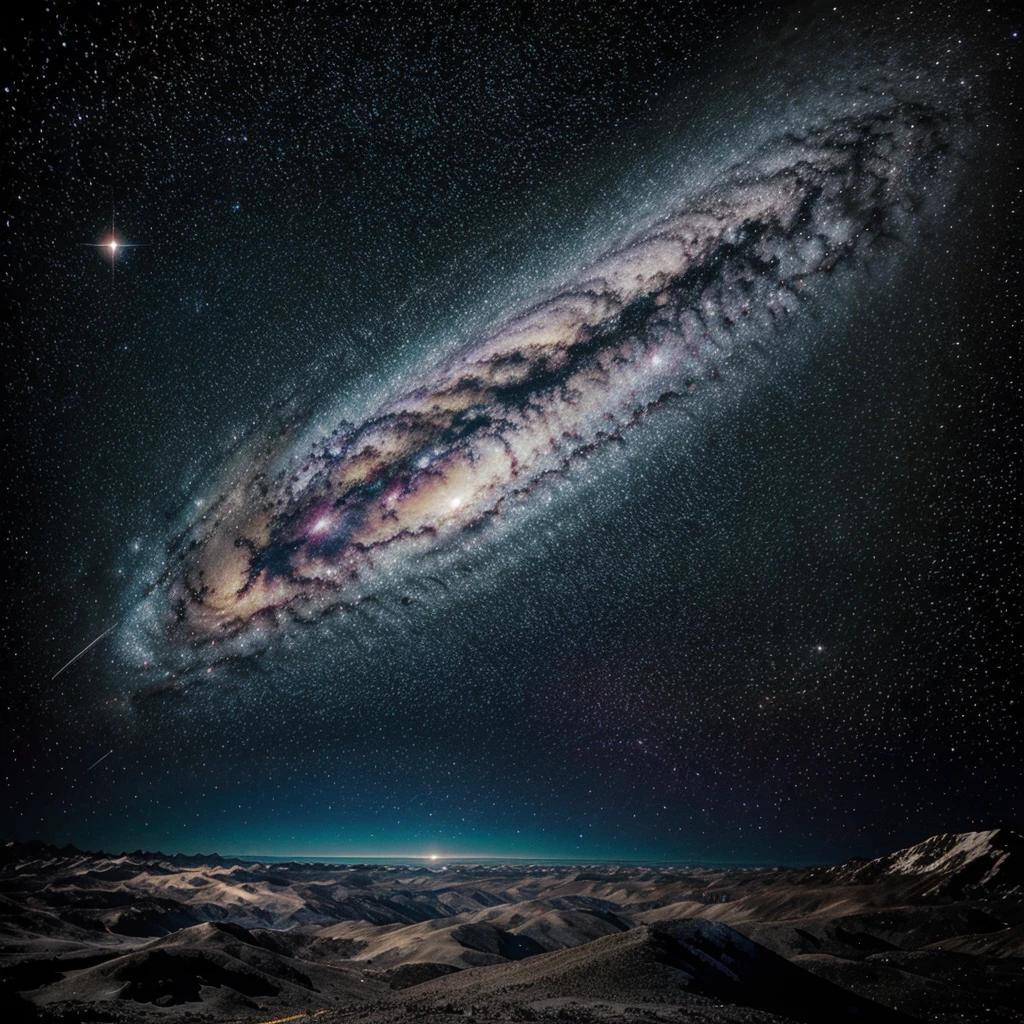 Galaxy painting in with a gooden L logo in the middle
