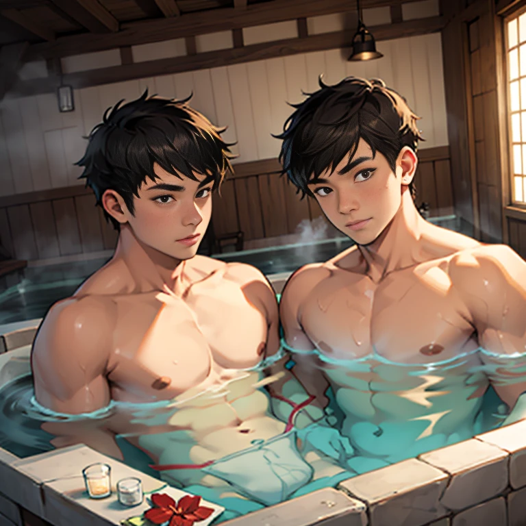 Two boys in love，Day  a bathhouse，Raised sexy