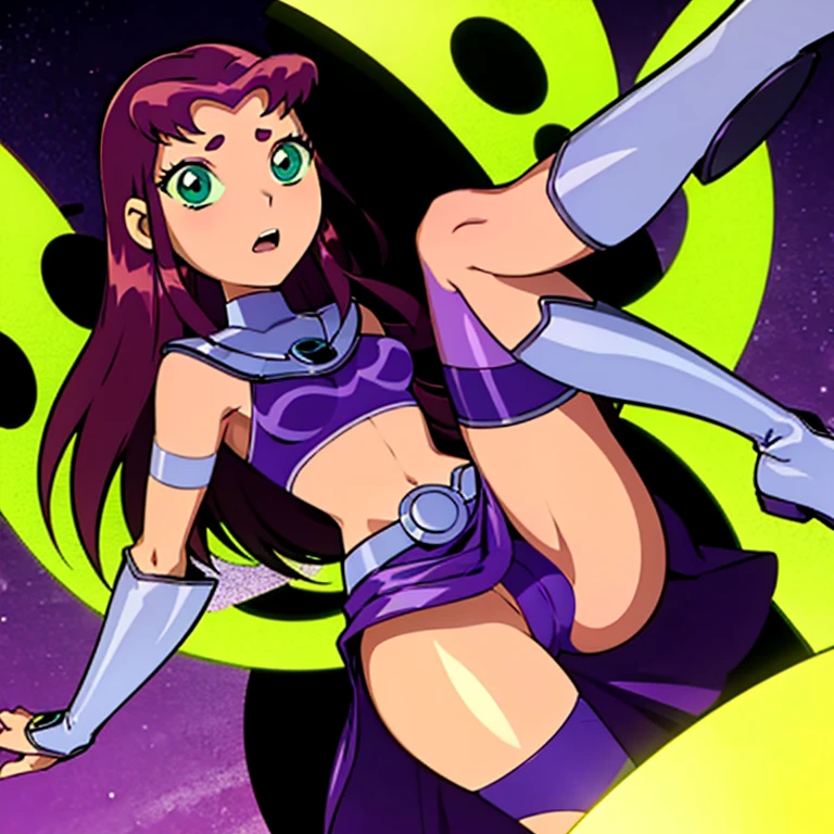 (((Starfire))), (upskirt), (thighs),