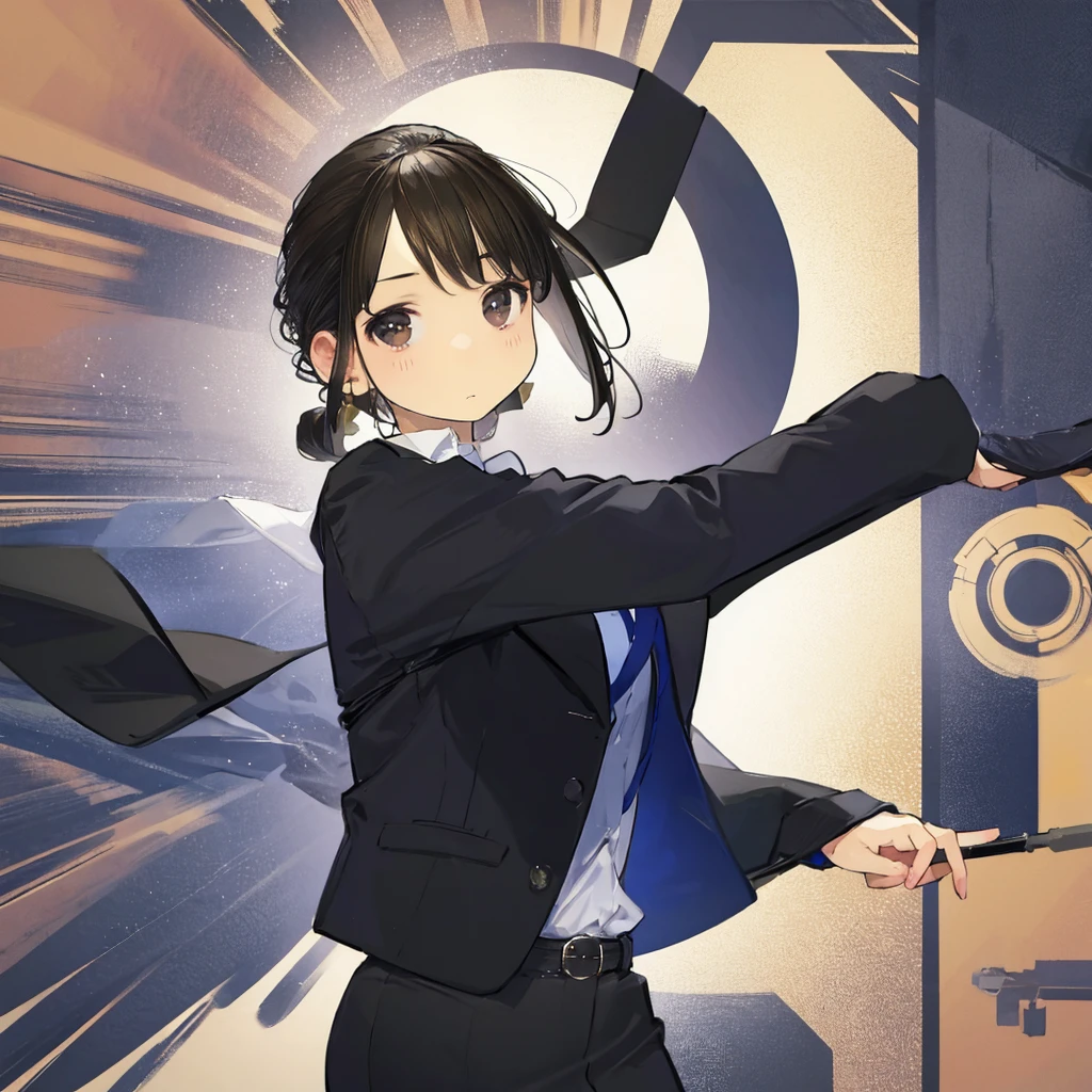 Officelady、Black jacket、Black tight skirt、White blouse、Black tights、High pumps with black heellack hair、s Office、lana、Beautiful woman、gazing at viewer、Looking here、hight resolution、top-quality、full body Esbian、animations、illustratio、Ultra-detailed delicacy