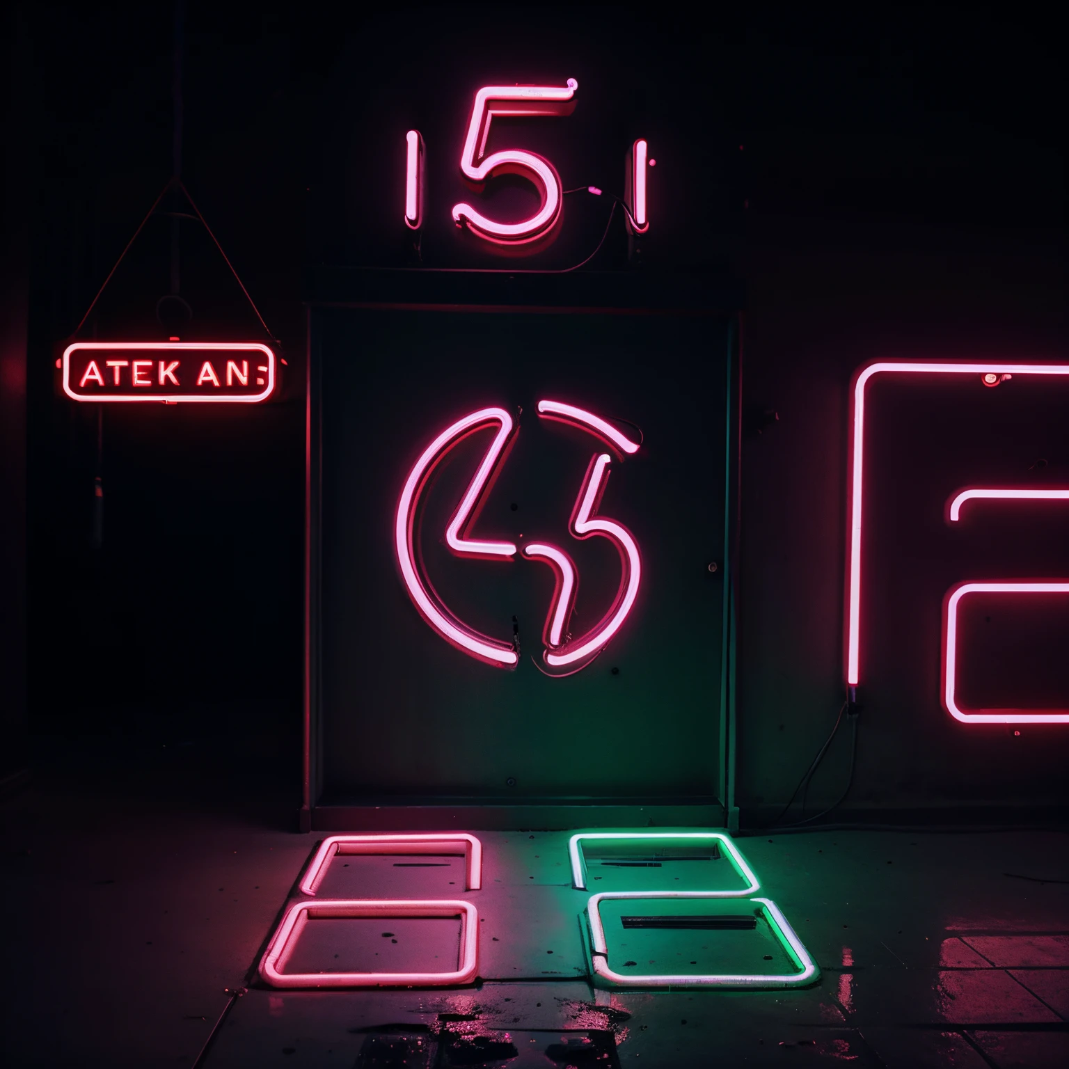 Neon aesthetic with the number 54