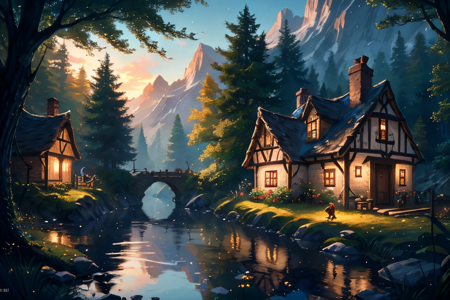 (8k, RAW photo, best quality, masterpiece:1.2), 
Fairy Village, puck, lady of the lake, pixie, boggart, leprechaun, grindylow, a midsummer night's dream,