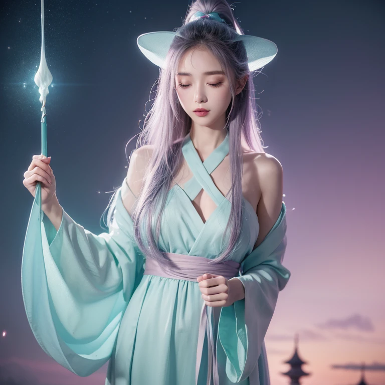 (fluorescent colors:1.4),(translucent:1.4),(retro filters:1.4), (fantasy:1.4), candy world Disney land ethereal soft fluffy soft landscape forest snowavatar Pastel pink sky green blue sparkle ethereal light pastel whimsical light rainbow stars diamonds sparkle gemstone background hyper realistic Ultra quality cinematic lighting immense detail Full hd painting Well lit,