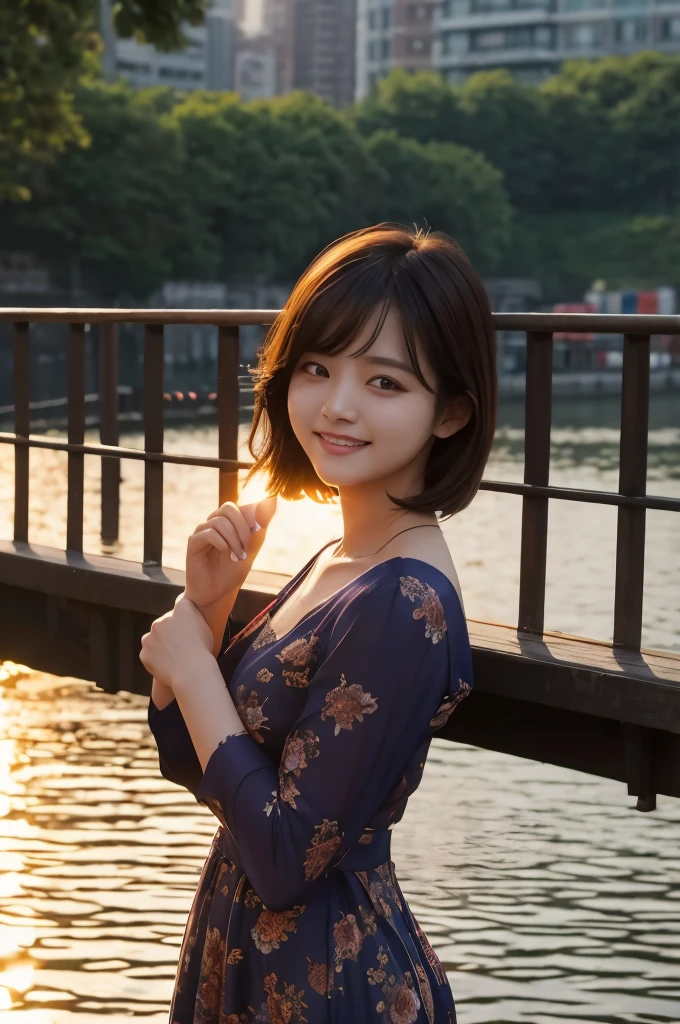 Gangnam,Eau,small bridgeoat beautiful women's clothing,sad eye,black hair color hair,the setting sun,silk stock;,wince ,HD,depth of field,hair over one eye,