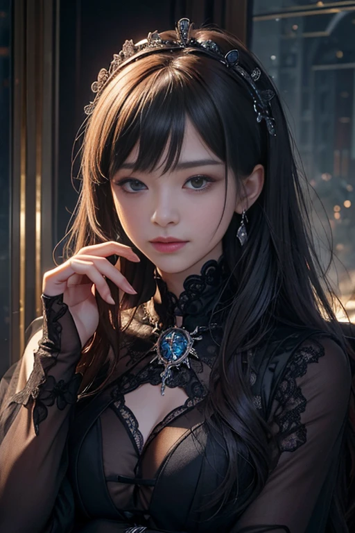 (masterpiece, RAW, 32K, UHD, hyper realistic, best quality), Best Quality, high resolution, and18 (Beautiful face), 1girl in, Android 18, Solo, Blonde hair, Blue eyes, Short hair, earrings, Jewelry, wearing a formal black dress with Crystal glass  parts, red eyes, monograms in the background, digital painting, dark colors, 8k, complex details, vintage, retro futuristic style, sharp focus on the center, pastel colors, art station, (sci-fi, future, future theme), (facial expression looking with disdain), (detailed illustration), Portrait photo of android of woman in the middle of 20s Japan made of white and silver clear glass and plastic, geisha make up, Black hairstyle, Silver and gold metal internal body mechanism, Dynamic Pose, Flow organic structure, Detailed engraving, Lacework Design, A sparkling golden circuit, Colorful neon trim, Detailed enbest quality, masterpiece, (realistic:1.2), 1 girl, random hair color, random vampire eyes color, bright skin, beautiful skin, red color lip, Front, detailed face, beautiful eyes, wear golden black mechanical Superman suit, Transparent, Sexy, best quality, masterpiece, (realistic:1.2), 1 girl, detailed face, beautiful eyes, [(Transparent background:1.5)::5], (((masterpiece))), (((best quality))),(((extremely detailed))), illustration, 1girl, solo, mysterious, multi-color eyes, detailed eyes, hyper detailed, light smile, highly detailed, beautiful, small details, ultra detailed, best quality, intricate, 4k, 8k, trending on art station, good anatomy, beautiful lighting,graving, Lacework Design, Light emitting circuit, neon trim, Art by H.r. giger, Greg Rutowski, Cowboy Shot, (Externally expanded Chest: 1.2)