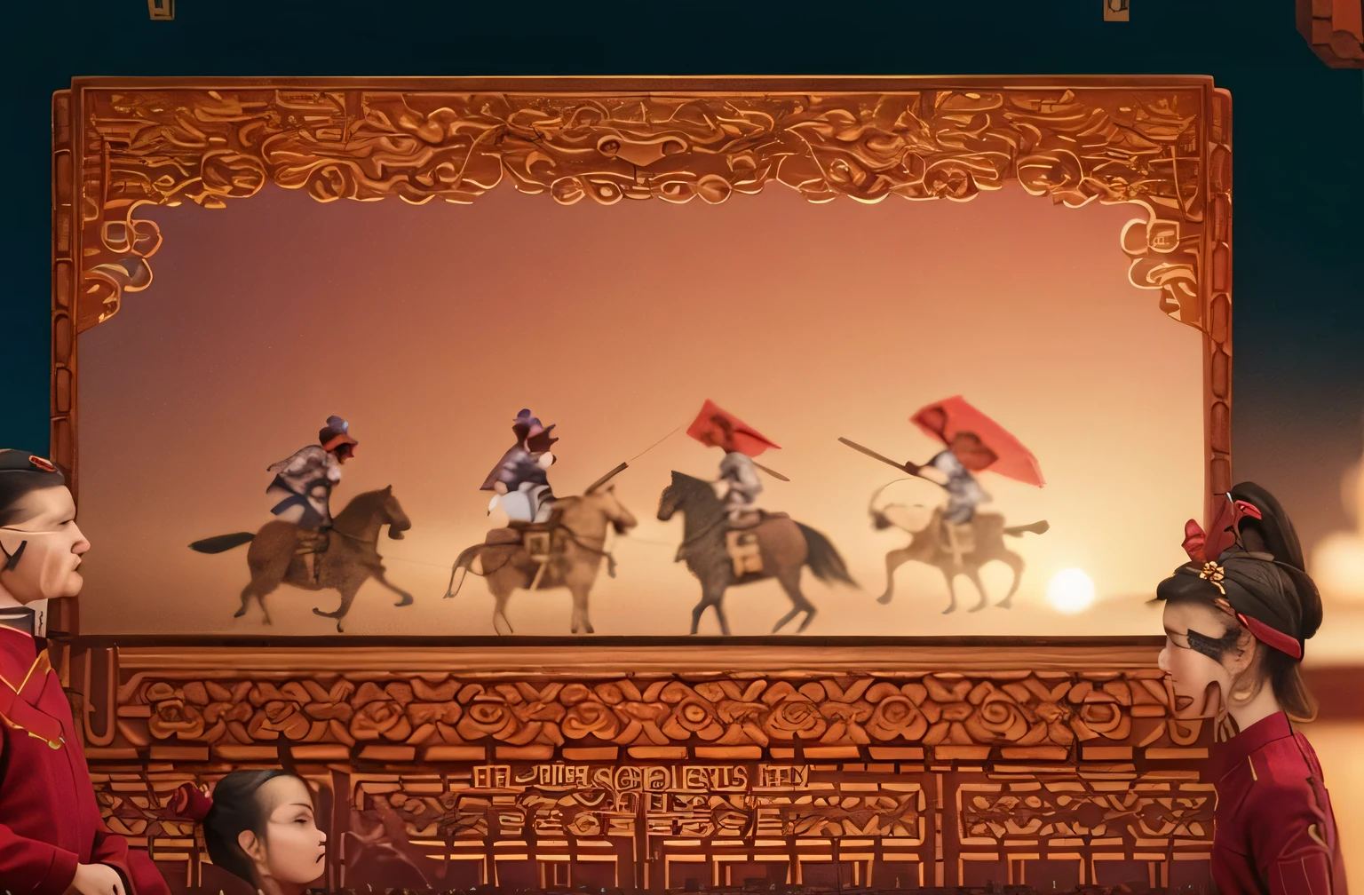 Close-up of rider, chinese three kingdoms, Match screen, Wang Chen, shadow play, game screenshot, gameplay, video game cutscene, Chinese Ghost Festival, kinematics, Inspired by Ji Yunfei, game screenshot, wuxia