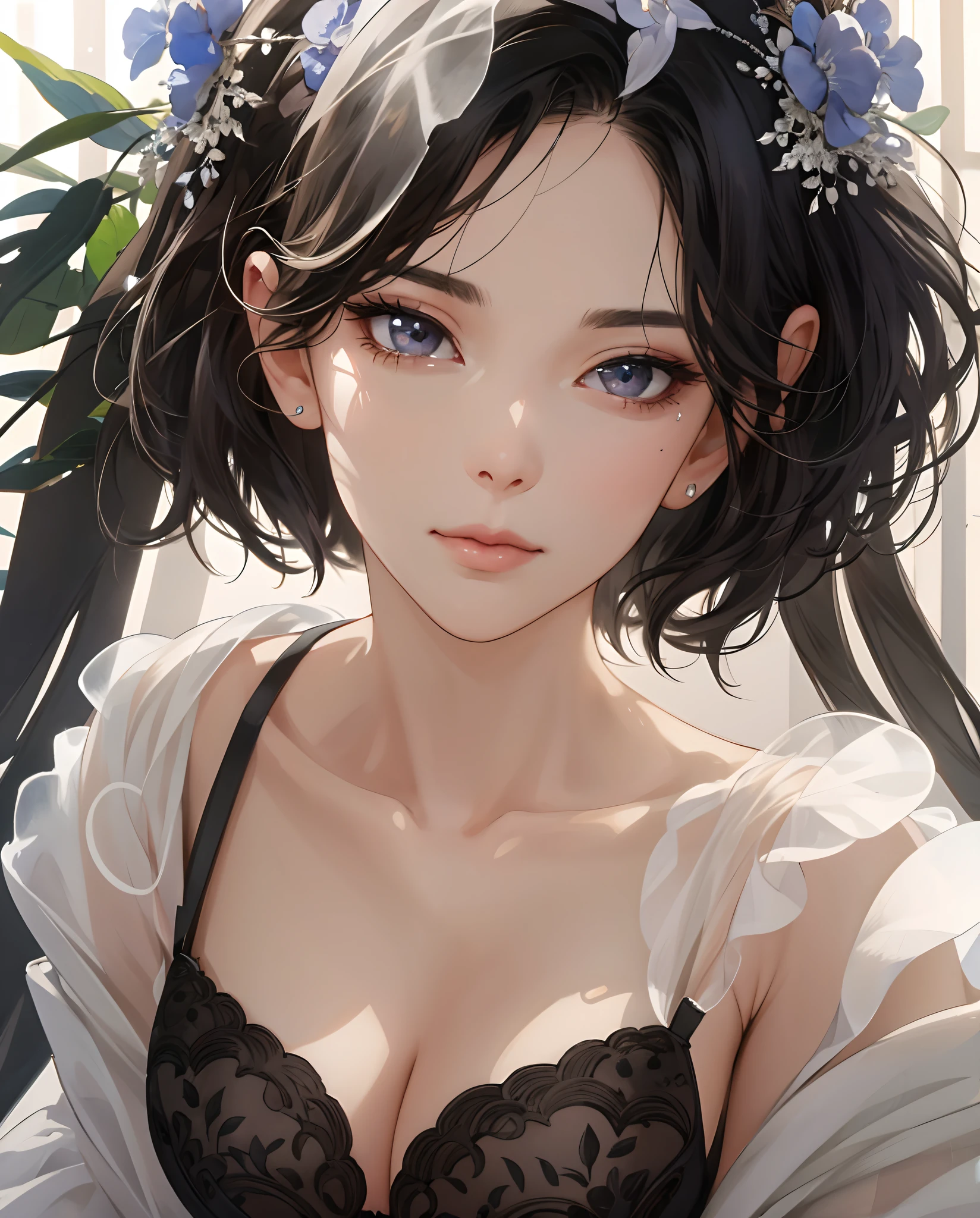 (extremely delicate and beautiful:1.2), 8k ,(masterpiece:1.0),(best_quality:1.0), 1girl, mature woman, complex details, enlarged textures, complex details, finely detailed eyes and detailed face, intricate details, (closed mouth), perfect eyes, equal eyes, perfect body, extremely detailed, extremely realistic 3d, sexy, black hair, ((Extremely Detailed Eyes))gro