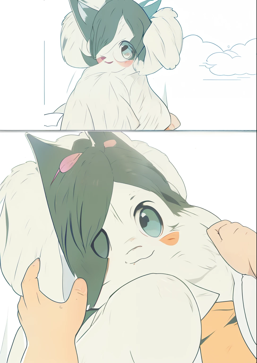 kemoshota, best quality,best resolution,(fluffy anthro furry :1.6),(young :1.6), albino white fox shota, albino whihte fur, 2boys kemoshota lovers, deep kiss, heavy breath, plenty drool, dynamic angle