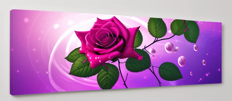 Rose flower, Lilac branch, splash arts, design aesthetics, Highly detailed