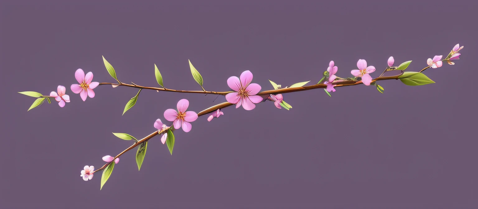 Rose flower, Lilac branch, splash arts, design aesthetics, Highly detailed