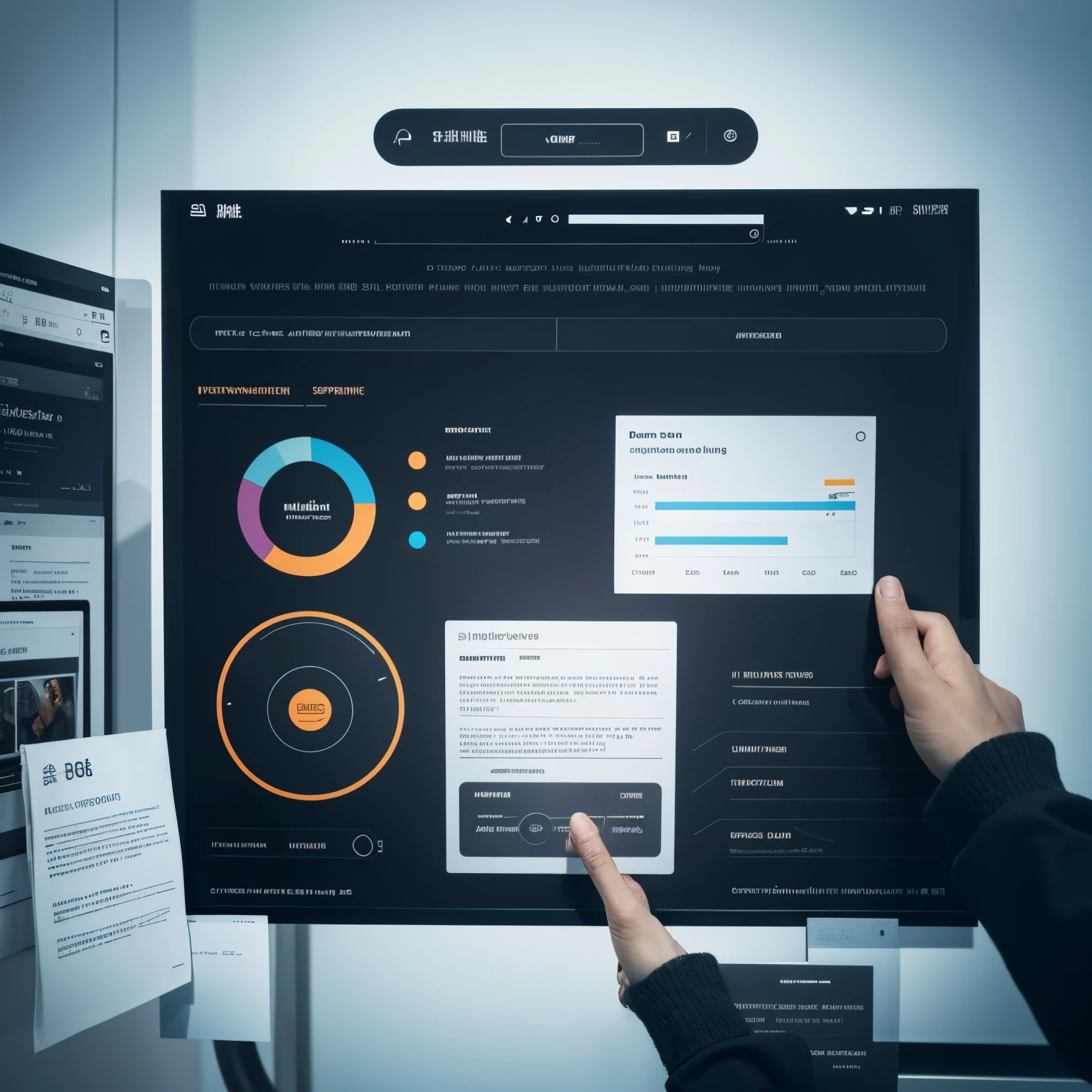Design an interactive interface，Basic information containing three elements，Dynamic information and breaking information