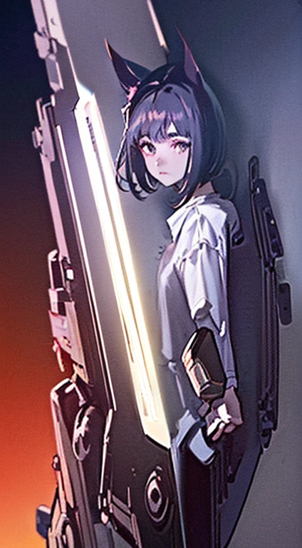 ((Best quality at best)), ((tmasterpiece)), ((actual)) 19 years old, black hair girl, Shoulder-length hair, Expressionless face, restrained flirting gesture ((Elongated)) (Plump), ((( White cargo shirt ))) ((sexy for )) textured pixie haircut,Floating cannon (((Detailed character list, Frontal view, Side view, three fourths view))) (((white backgrounid))) 7 heads all body