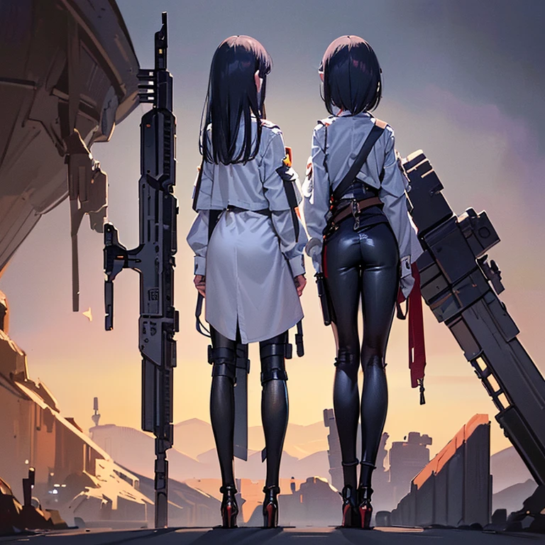 ((Best quality)), ((tmasterpiece)), ((actual)) 19years old, black hair girl, Shoulder-length hair, face expressionless, restrained flirting gestures ((elongated)) (plumw), ((( White cargo shirt ))) ((sexy for )) textured pixie haircut,aerial cannon (((Detailed role list, Frontal view, Side view, three fourths view))) (((white backgrounid))) 7 heads in the whole body