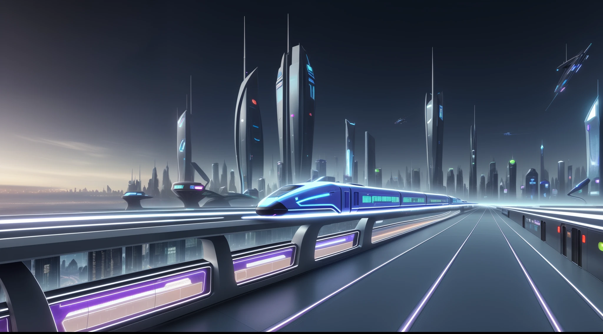futuristic city with a futuristic train and futuristic skyscrapers, in 2 0 5 5, futuristic city street, futuristic street, city of the future, hyper-futuristic city, transportation design render, futuristic, futuristic utopian metropolis, futuristic utopian city, futuristic city in background, human futuristic city, futuristic setting, future concept art, cyberpunk elevated train, futuristic metropolis