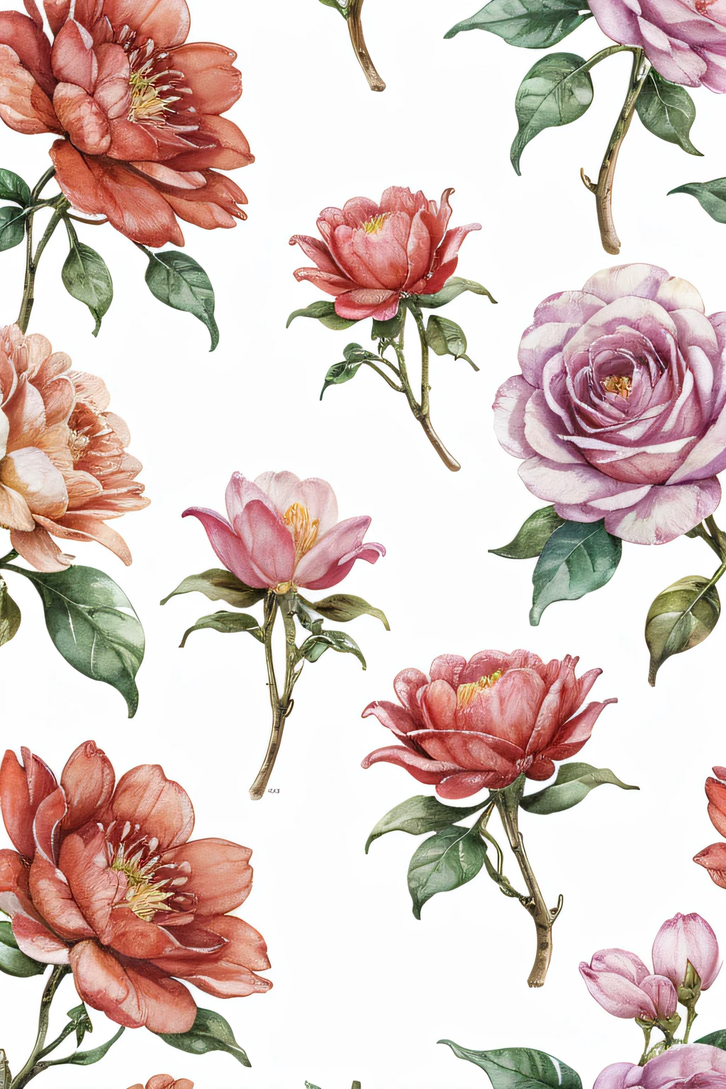 Floral, Wonderland Full seamless watercolor pattern - tiles