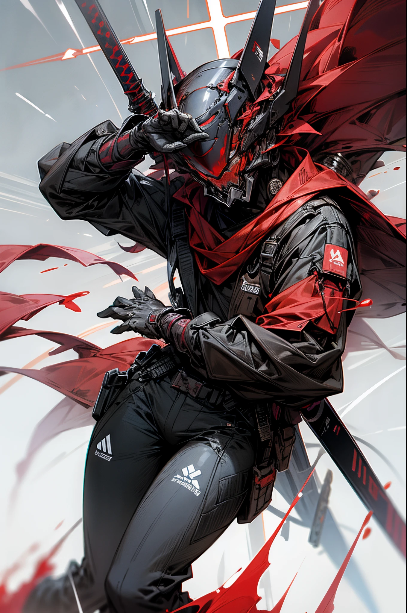 Humanoid Decisive Weapon、Dressed in a red aura