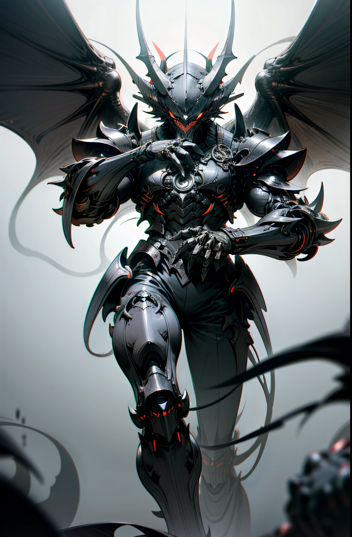 (masterpiece), best quality, ultra-detailed CG unity 8k wallpaper, high resolution, monster, demon, black armor, devil,