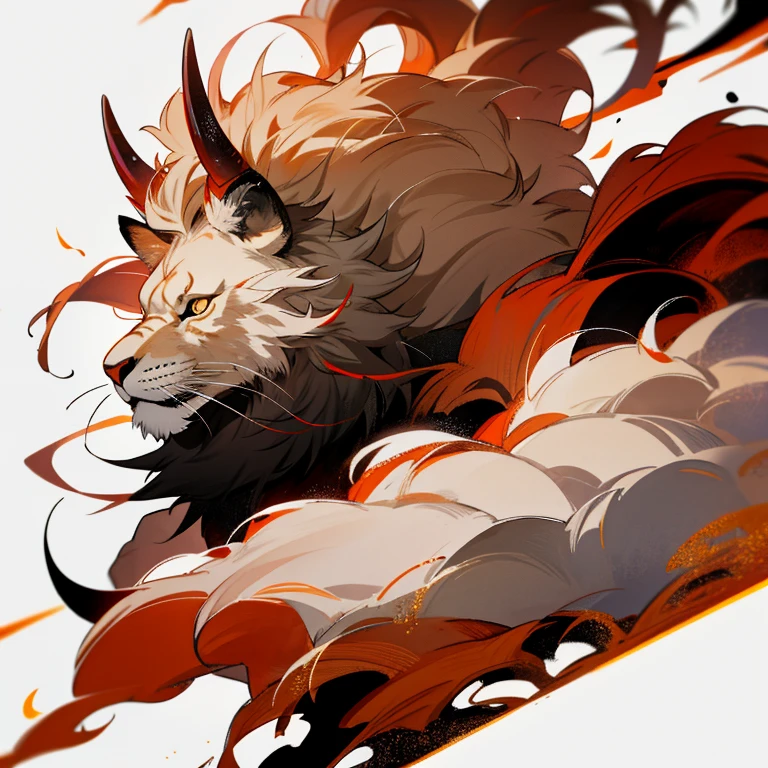 A demon who resembles a lion with fur all over his body and curved horns on his head