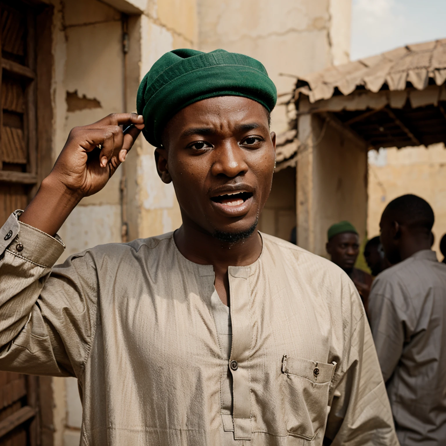 Hausa man shouting