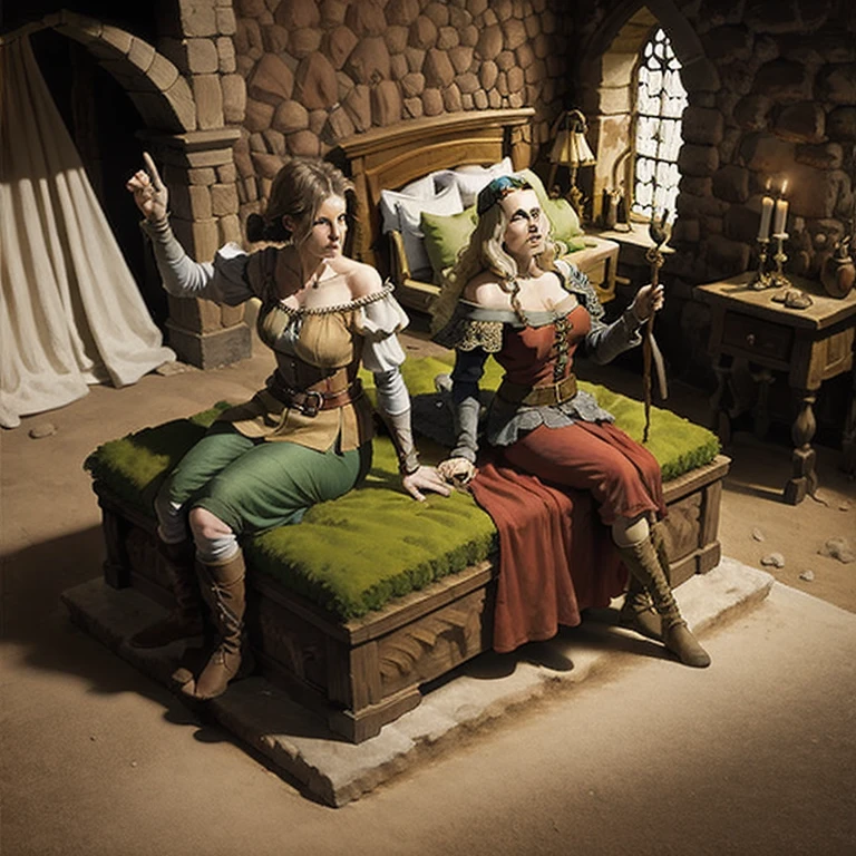 medieval room,bedroom,fantasy medieval-style,natta