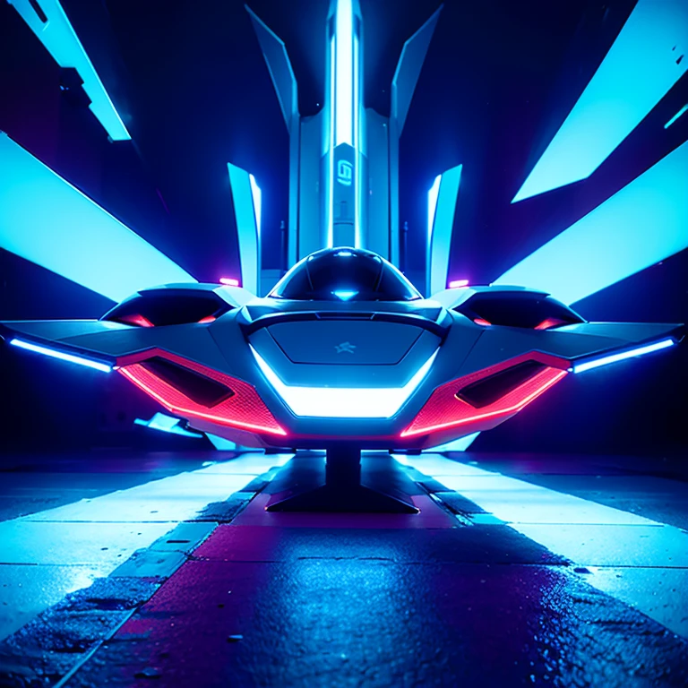 Chinese animation/video
game logo, rectangular shape with neon lights,futuristic spacecraft design style, light magentaand dark cyan colors, mimicking destroyed
materials, uncanny valley realism, competitionwinner, interactive exhibition --ar 5:3