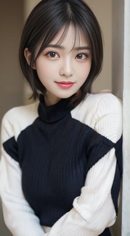 White knitted sweater