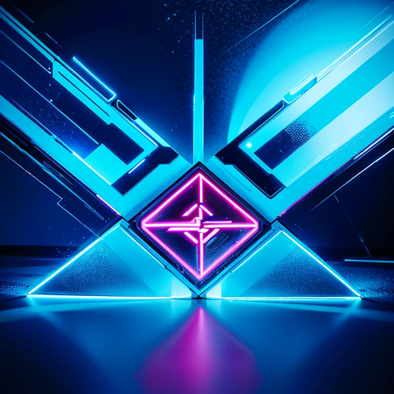 English spells straight out: Chinese animation/video

game logo, rectangular shape with neon lights,futuristic spacecraft design style, light magentaand dark cyan colors, mimicking destroyed

materials, uncanny valley realism, competitionwinner, interactive exhibition --ar 5:3