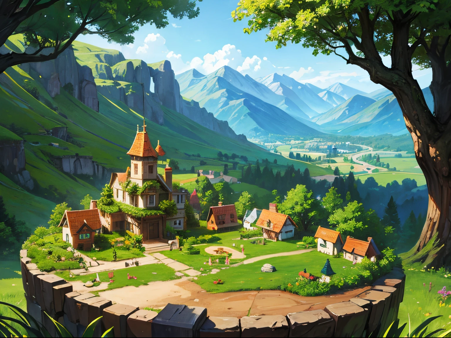Fairy Village, masterpiece, best quality, super detail