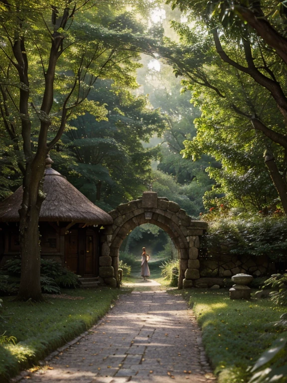 (best quality,4k,8k,highres,masterpiece:1.2),ultra-detailed,realistic,photorealistic:1.37,fantasy,fairy,enchanted,whimsical,exquisite village,glowing mushrooms,flowing river,sparkling waterfalls,twinkling lights,green foliage,colorful flowers,dewdrops on petals,majestic trees,tiny houses with thatched roofs,winding pathways,stone bridges,stone lanterns,magical atmosphere,vibrant colors,soft sunlight filtering through the trees,misty morning,ethereal beauty,delicate fairy wings,graceful motion,friendly woodland creatures,peaceful harmony,enchanted music,joyful laughter,sunflowers swaying in the breeze,whispering leaves,hidden doorways,playful fairies dancing in the air,star-filled sky,moonlit nights,enchanted tales,unforgettable moments.